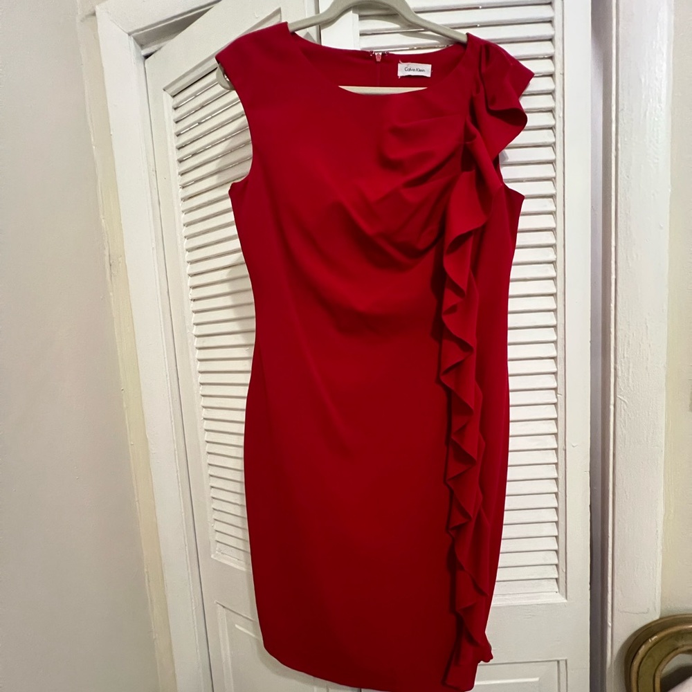 Red Calvin Klein dress